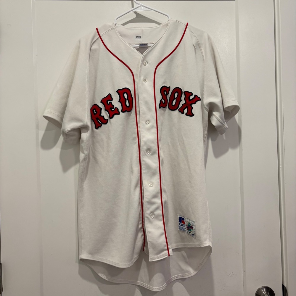 Vintage Russell Athletic Boston Red Sox Gassman 3 Jersey White Mens 44 USA Made